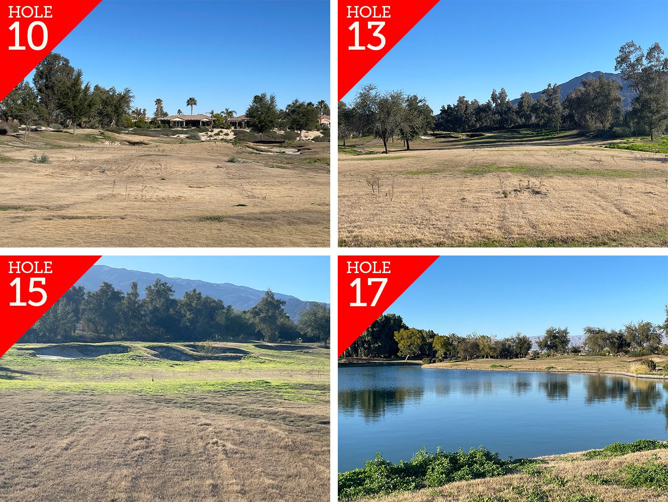 Before renovation view of multiple holes at Trilogy Golf Course