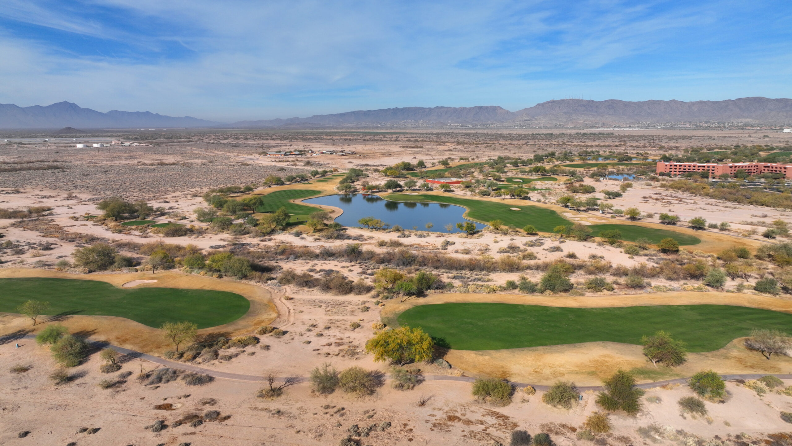 Whirlwind Golf Club aerial view in the desert